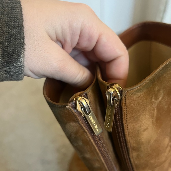 Jimmy Choo Brown Suede High Knee Boots - Picture 3 of 6